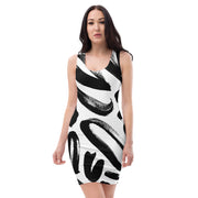 Black and White Fitted Dress